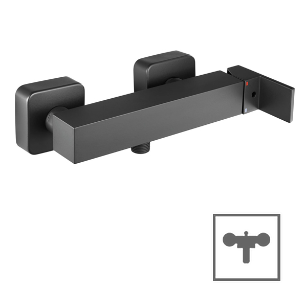 HERZ Baterija SQ BLACK Q40B za tuš kadu, crna