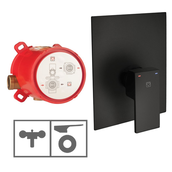 HERZ Baterija SQ BLACK Q90B za kadu, crna