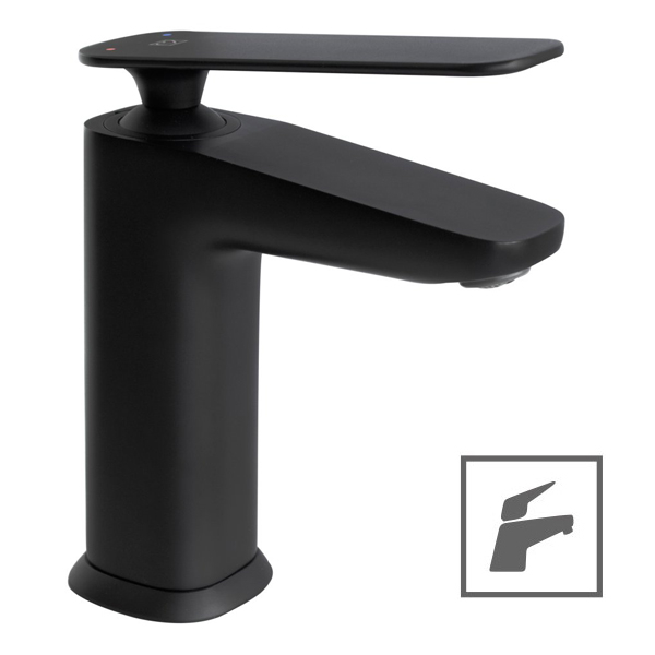 HERZ Baterija ZEN BLACK U11B za umivaonik, crna