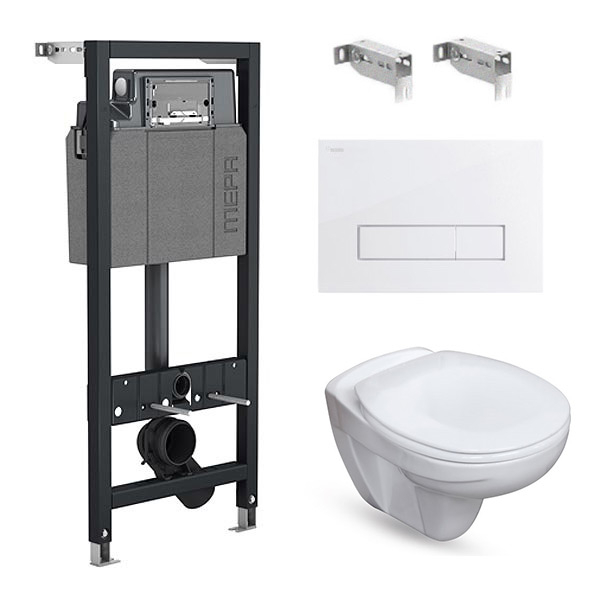 MEPA Set - Ugradni vodokotlić + WC šolja i daska HROM KOCKA