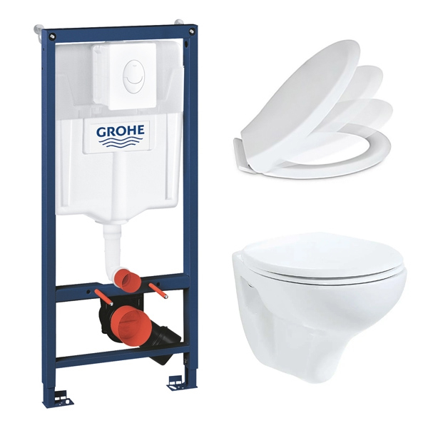 GROHE Set - Ugradni vodokotlić + WC šolja i daska BELA KRUG